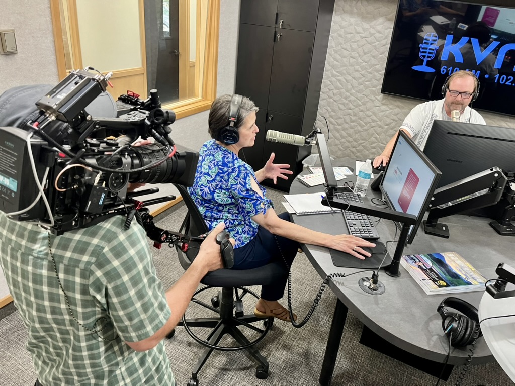 Photo of Tami Pyfer being interviewed